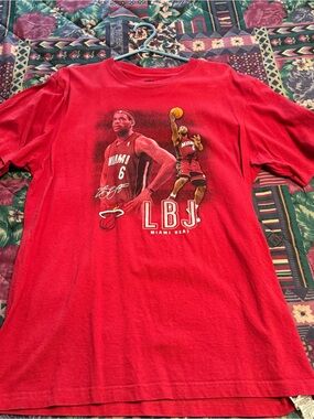 NBA Red LeBron James Miami Heat Graphic Tee